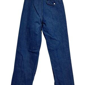 Vintage 1980s Norsport High-Waisted Pleated Mom Jeans Size 25/30 Dark Indigo HK‎